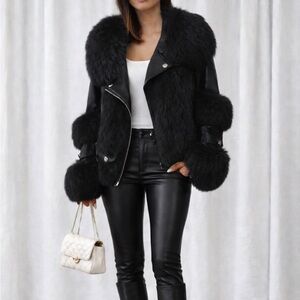Gray Fur-Trimmed Women's Jacket